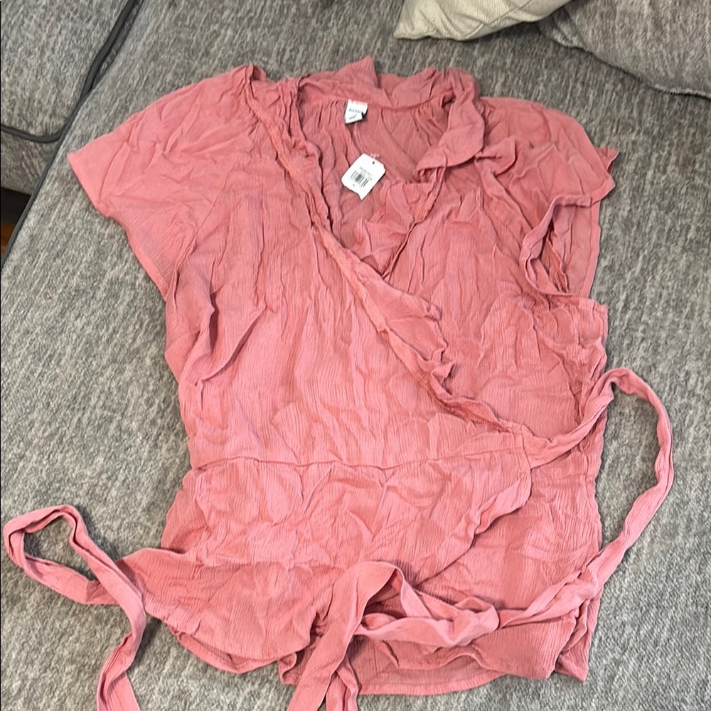 Pink Wrap Blouse